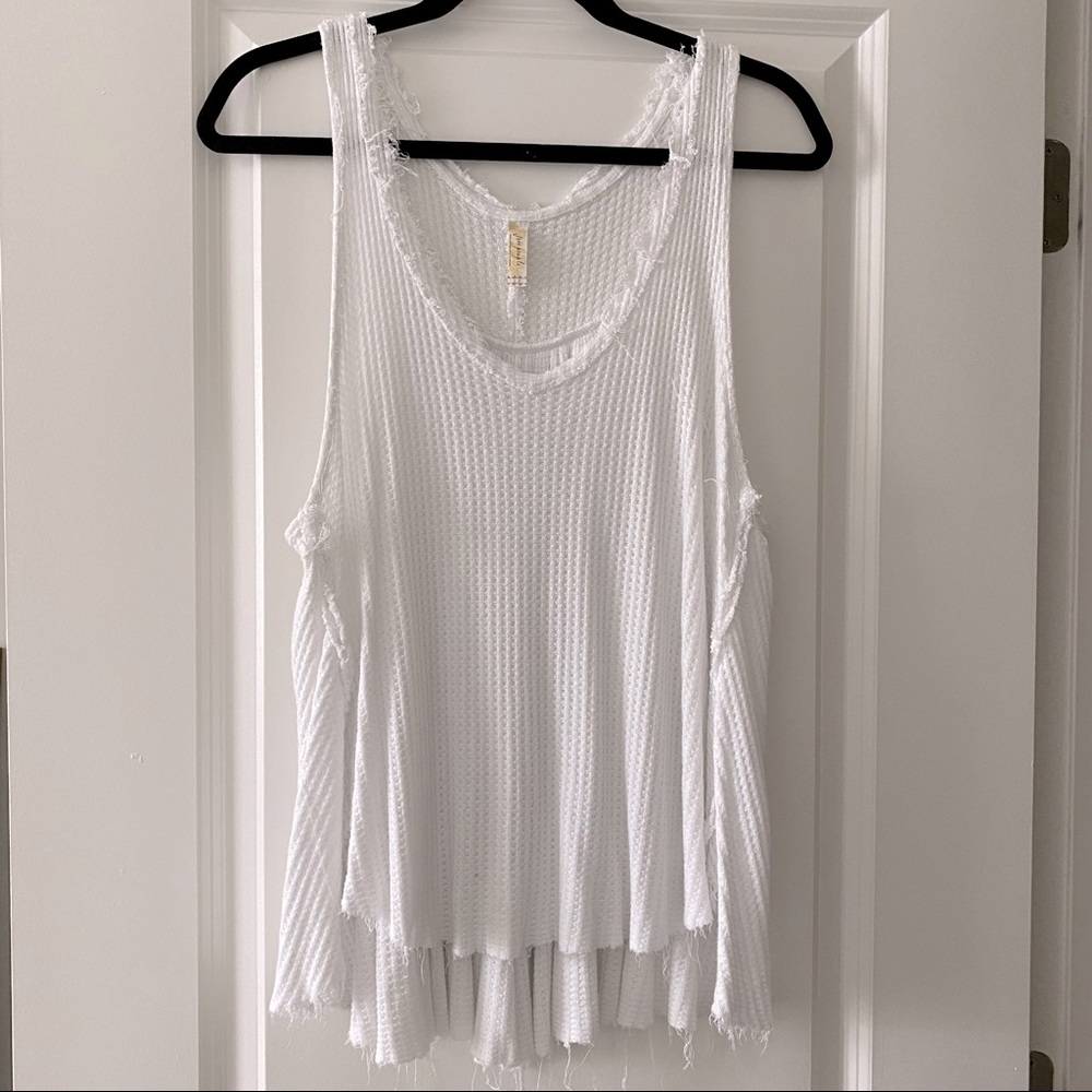 Free People High-Low Waffle Knit Tank Size Small